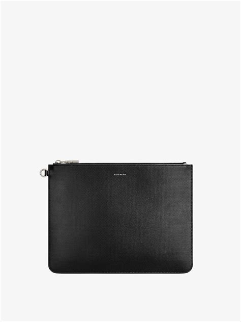 givenchy men's embossed logo leather pouch|Large GIVENCHY pouch in 4G Classic leather .